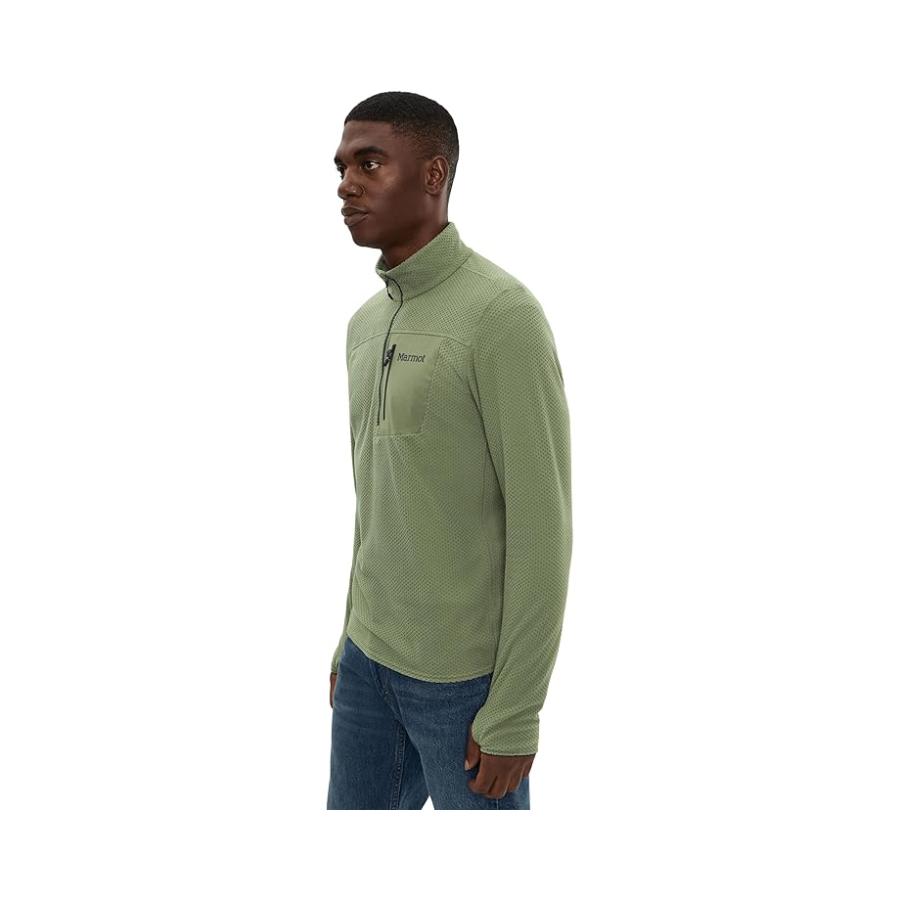 マーモット Marmot Airfleece 1/2 ジップ メンズ セーター Olive Grove_2