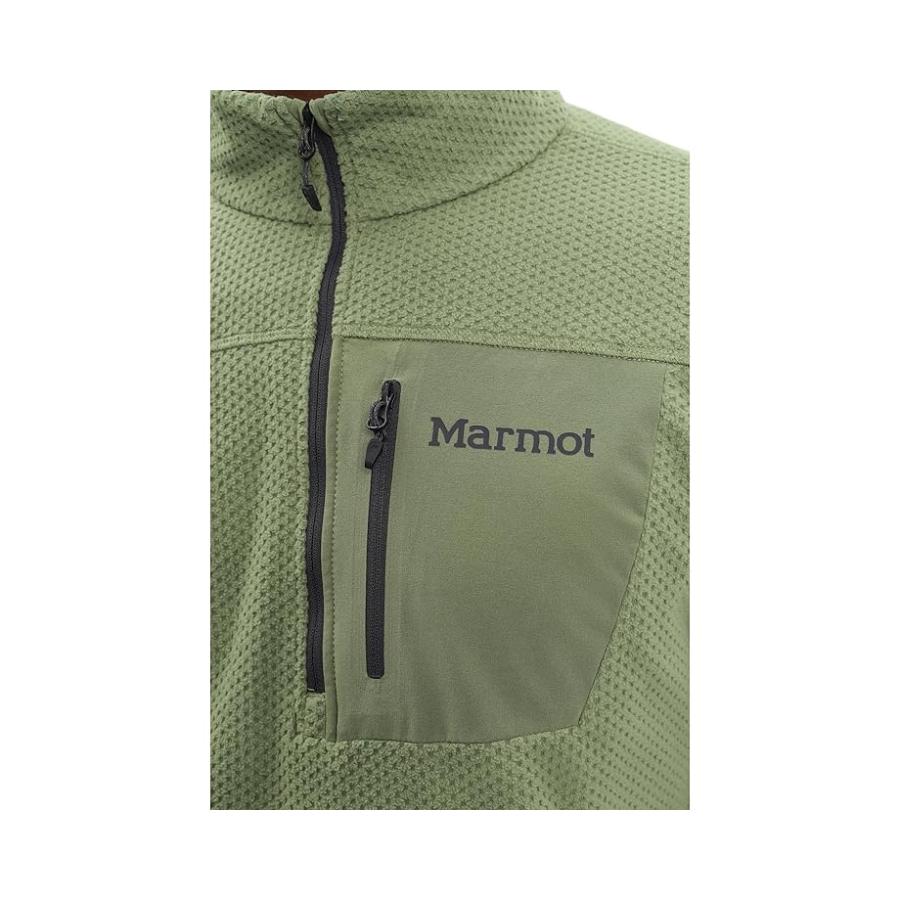 マーモット Marmot Airfleece 1/2 ジップ メンズ セーター Olive Grove_4