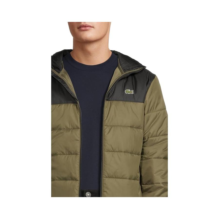 ラコステ Lacoste Water-Repellent Quilted Puffed Jacket メンズ コート アウター Olive/Black