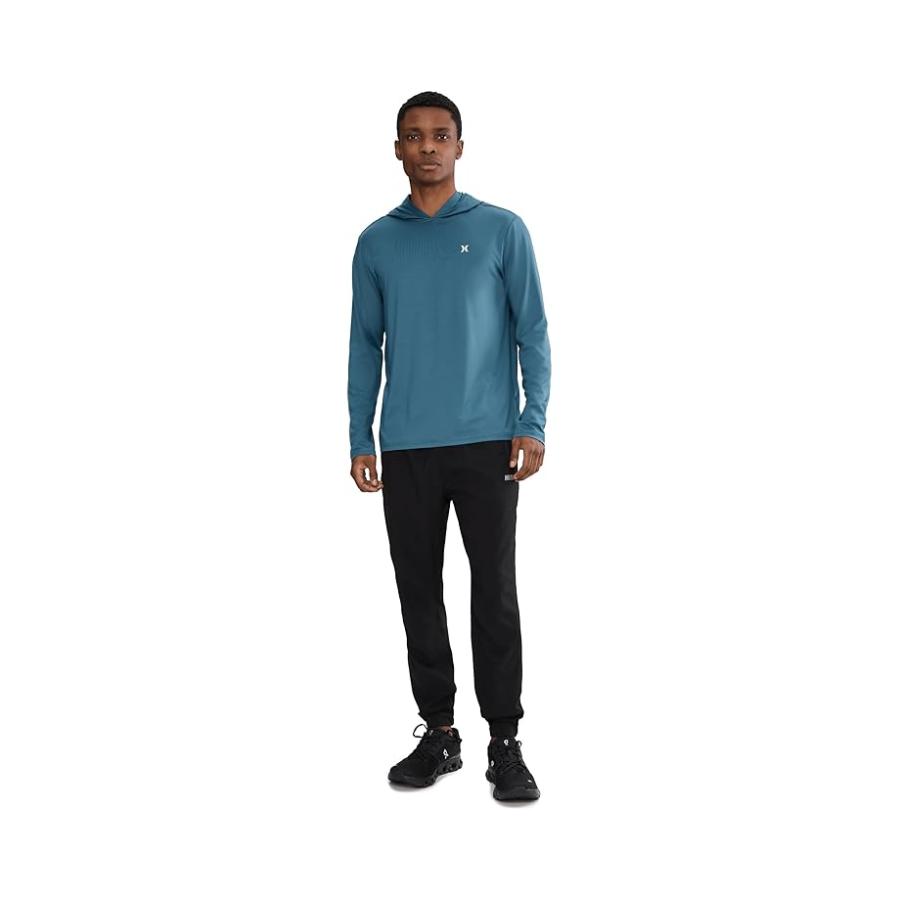 ハーレー Hurley Hybrid Hooded Upf Long Sleeve メンズ 水着 スイムウェア Grey Tealの画像