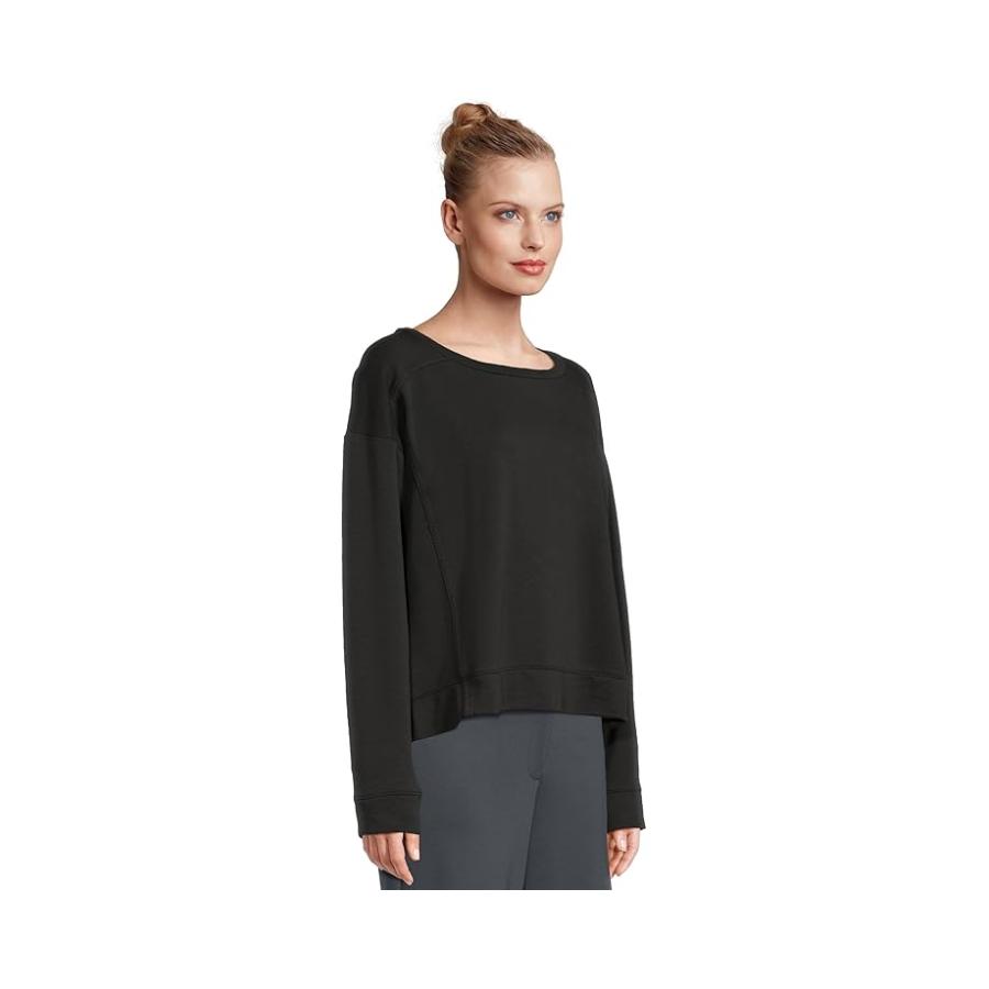 Eileen Fisher Garment Dyed Terry Ballet Neck Box Top レディース シャツ トップス Black_1