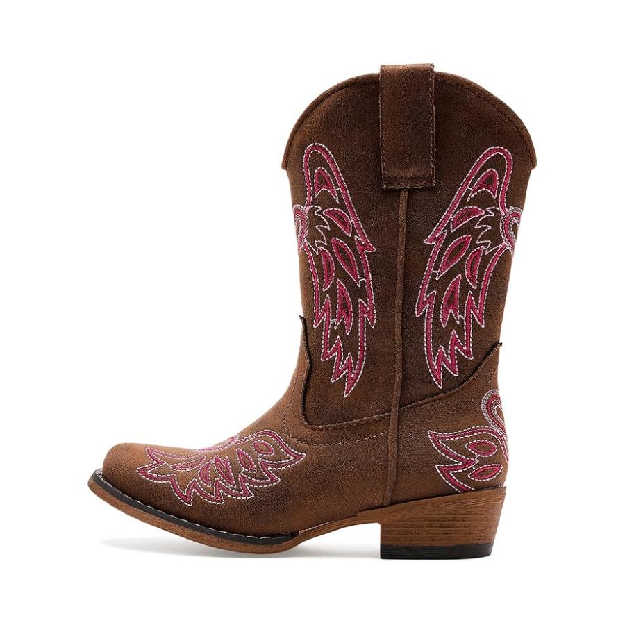 ローパー Kids Riley Wings (Toddler/Little Kid) キッズ・ジュニア Boots Brown Faux レザー_3