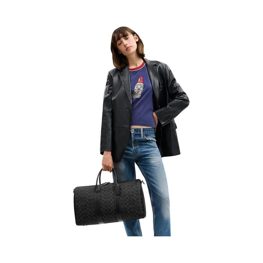 コーチ COACH Compass Bag 45 In シグネチャー キャンバス メンズ 鞄 かばん ダッフルバッグ Black シグネチャーの画像