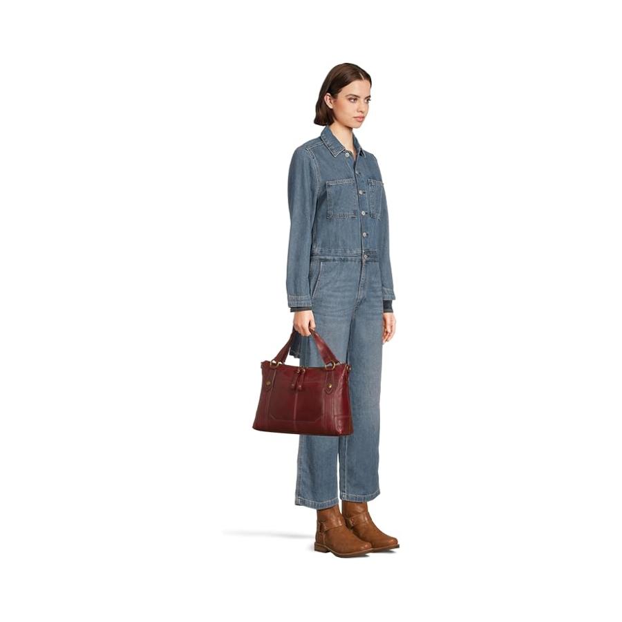 フライ Frye Melissa Medium Satchel Crossbody レディース ハンドバッグ かばん ベリー Lacquerの画像
