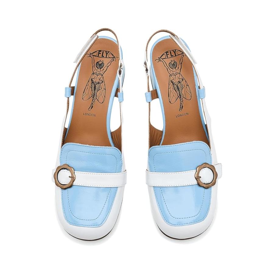 フライ ロンドン FLY LONDON Pemy456fly レディース ヒール パンプス Sky Blue/Off-White