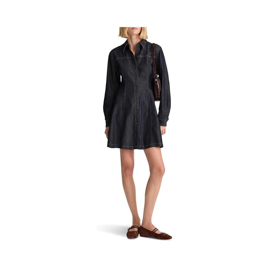 メイドウェル Madewell Seamed Shirt Mini Dress In Rinse レディース ドレス Rinse Wash