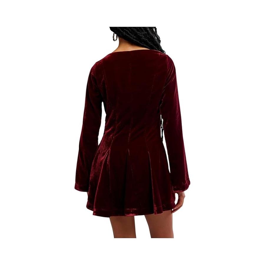 フリーピープル Free People Linney Velvet Mini レディース ドレス Cabernet_1