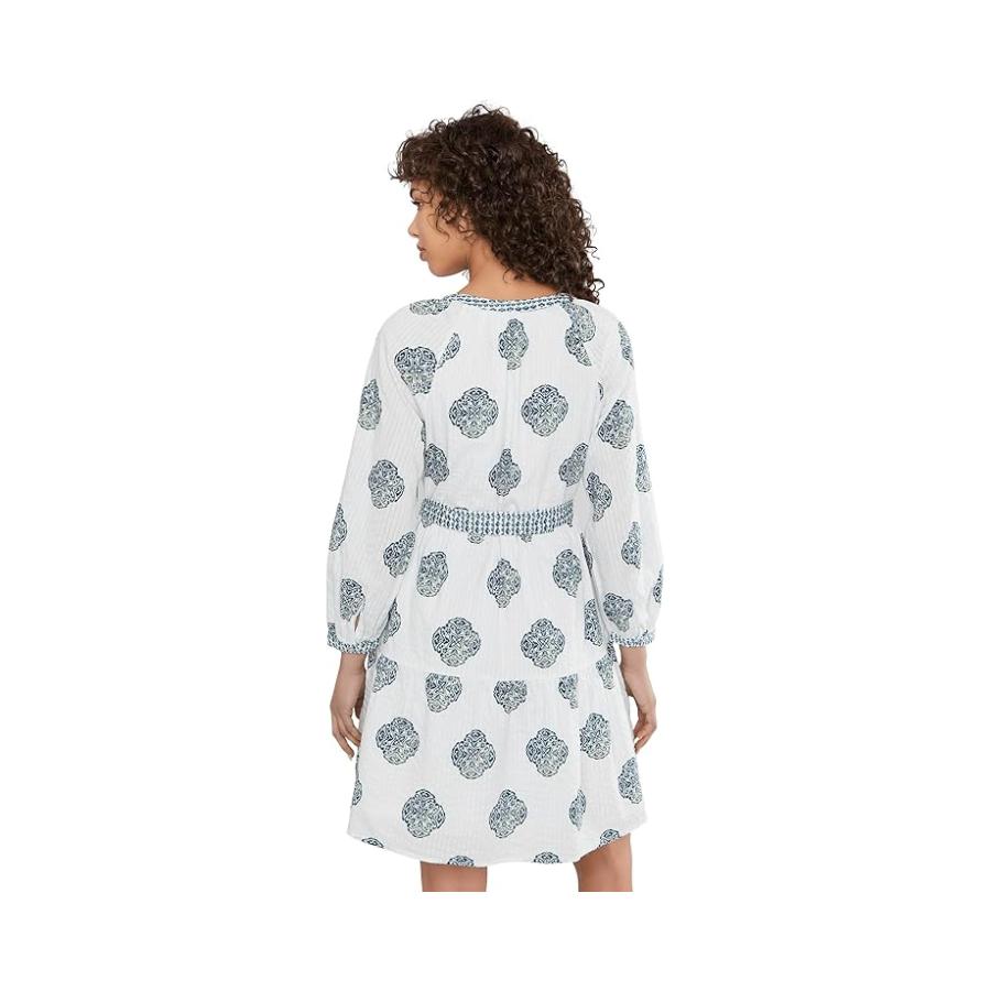トミー バハマ Tommy Bahama Mosaic Shores Long Sleeve Short Dress レディース ドレス White_3