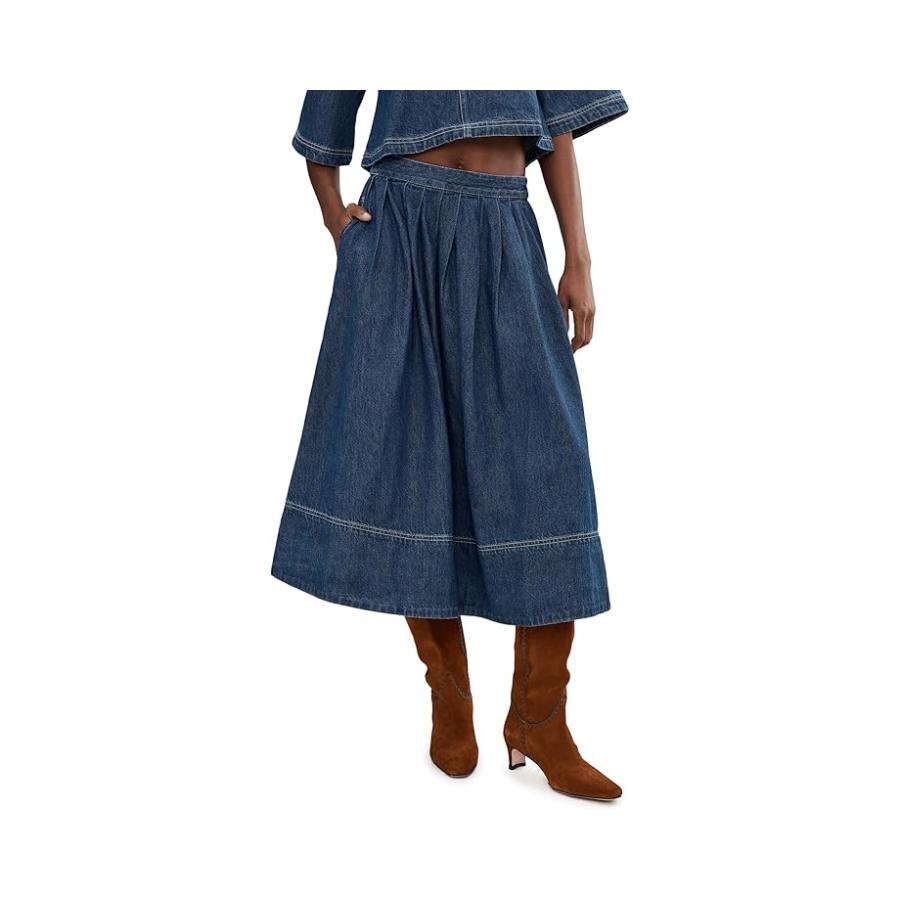 フリーピープル Free People Westley デニム Skirt Set レディース ドレス Deep Sea Wash_1