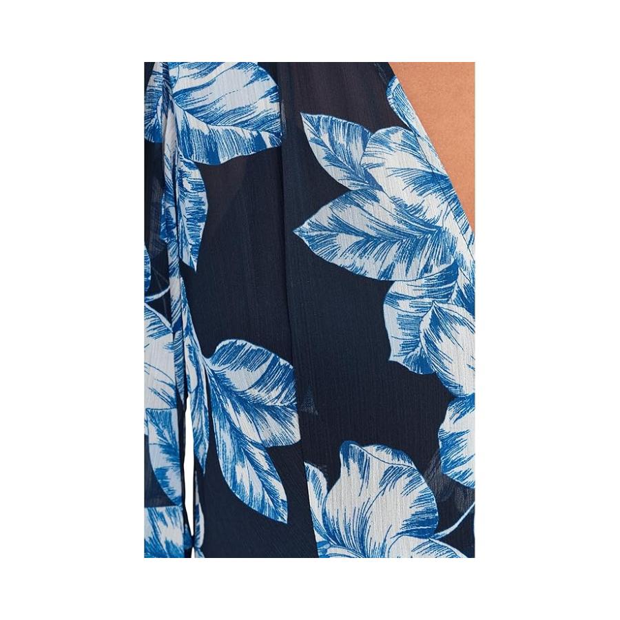 カルバン・クライン Calvin Klein 3/4 Sleeve Floral Chiffon マックスi レディース ドレス Indigo Mul
