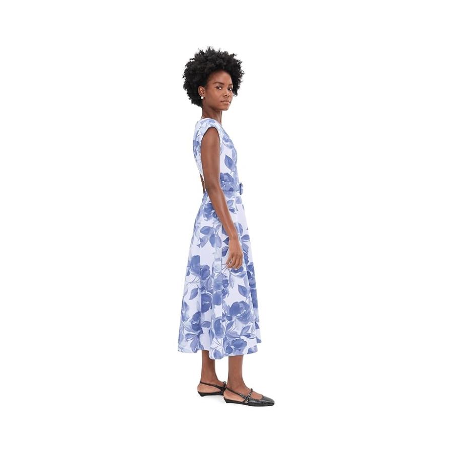 カルバン・クライン Calvin Klein Sleeveless Floral Scuba Belted Aline レディース ドレス Sprin_2