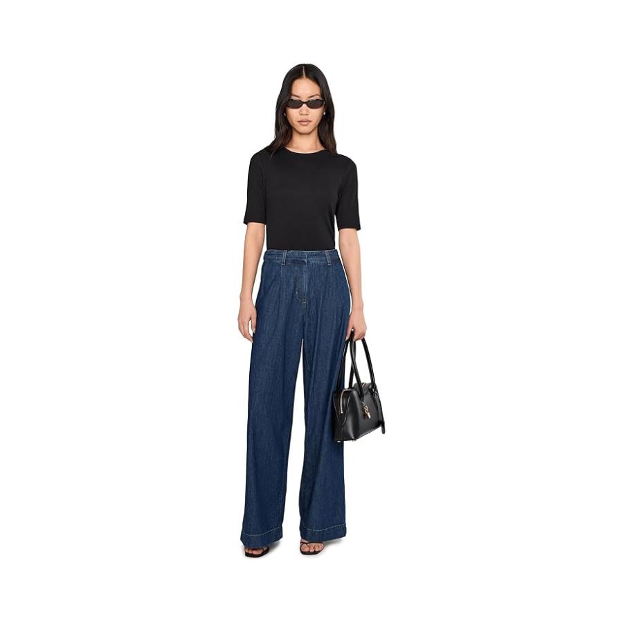 Eileen Fisher Organic Cotton ストレッチ Rib Crew Neck Top レディース シャツ トップス Black_1
