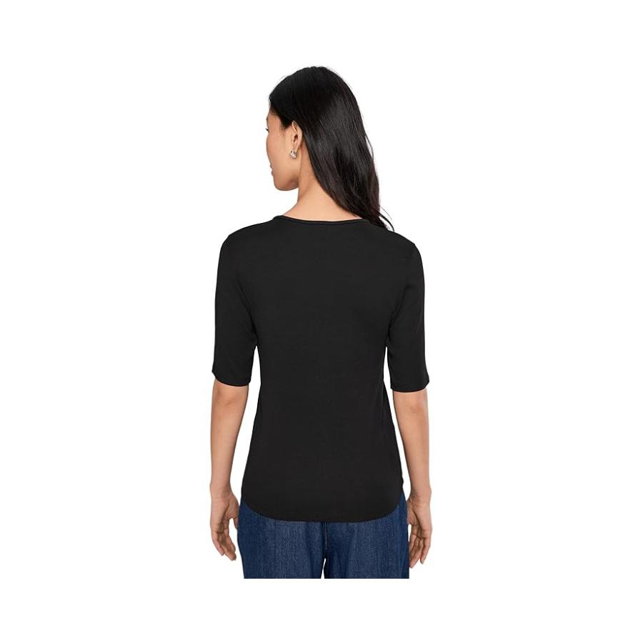 Eileen Fisher Organic Cotton ストレッチ Rib Crew Neck Top レディース シャツ トップス Black_3