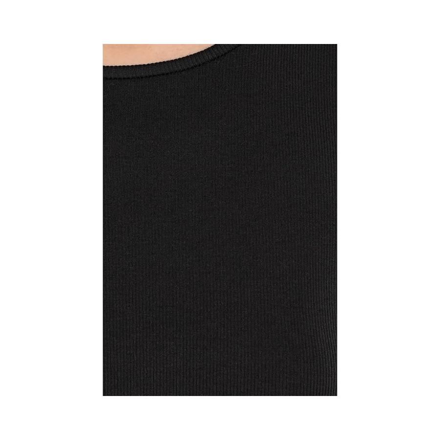 Eileen Fisher Organic Cotton ストレッチ Rib Crew Neck Top レディース シャツ トップス Black_4
