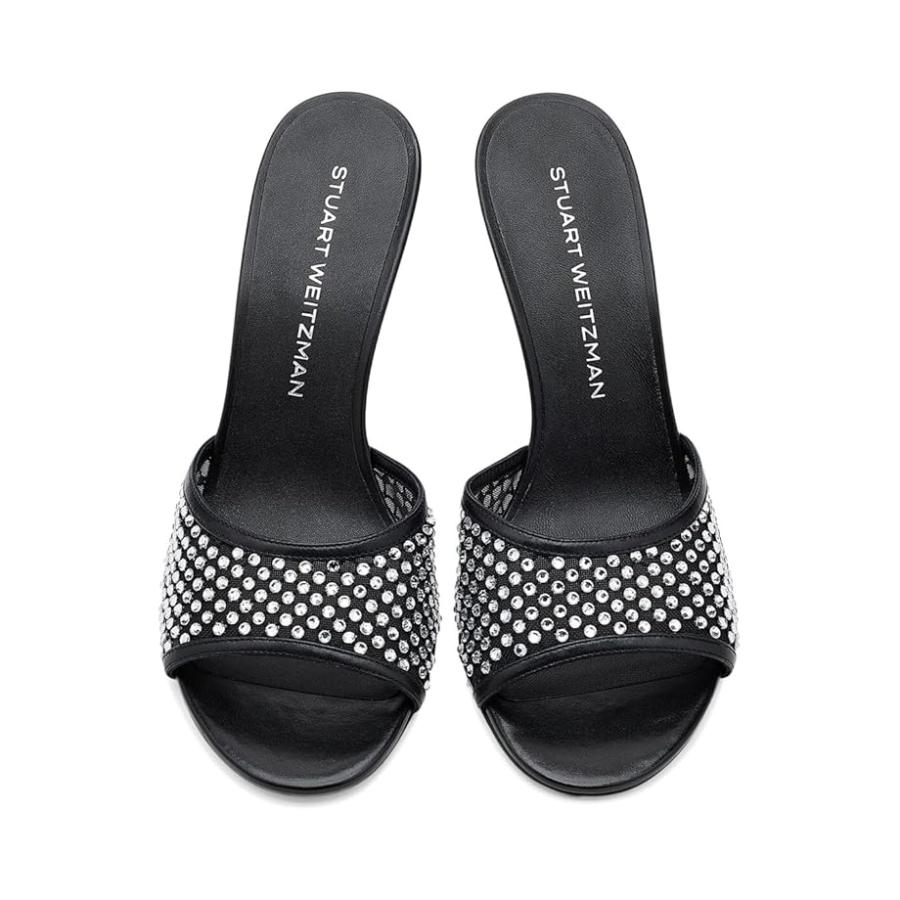 ステュワート ワイツマン Stuart Weitzman Bareitall Shine スライドss レディース ヒール パンプス Blackの画像