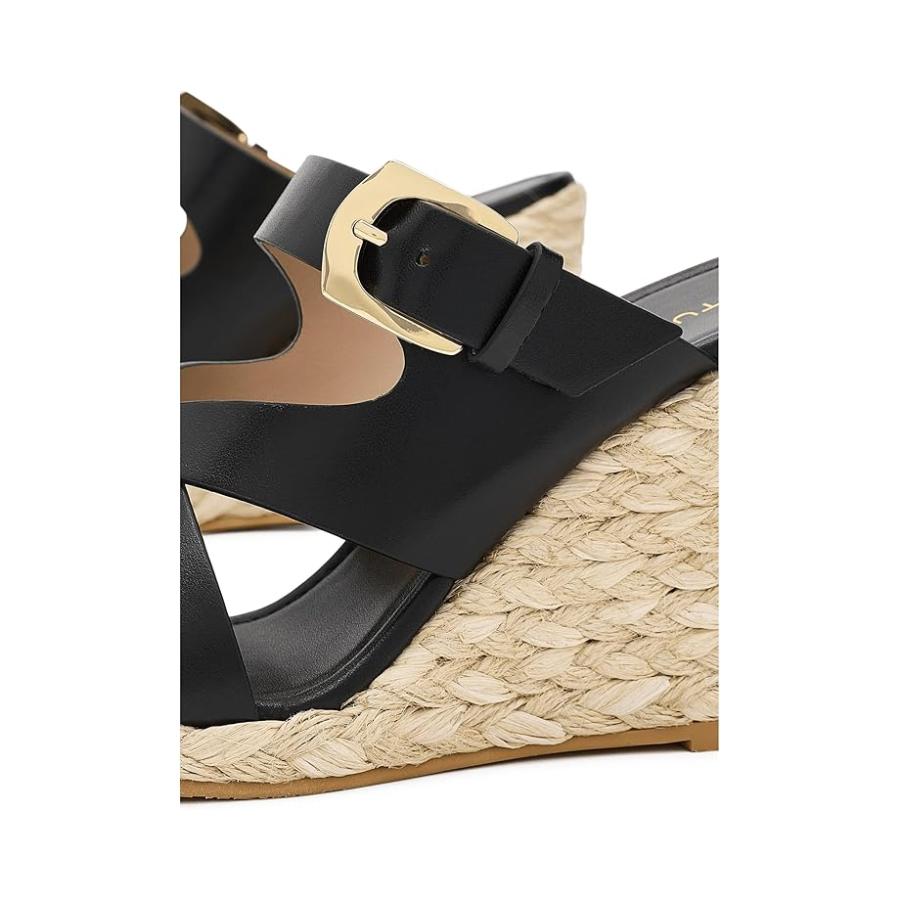 ステュワート ワイツマン Stuart Weitzman Sai エスパドリーユ ウェッジ レディース ヒール パンプス Blackの画像