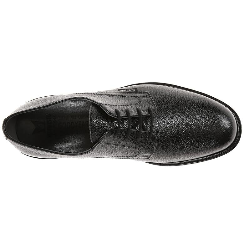 メフィスト Mephisto Marlon メンズ オックスフォード Black Pebble Grain レザーの画像