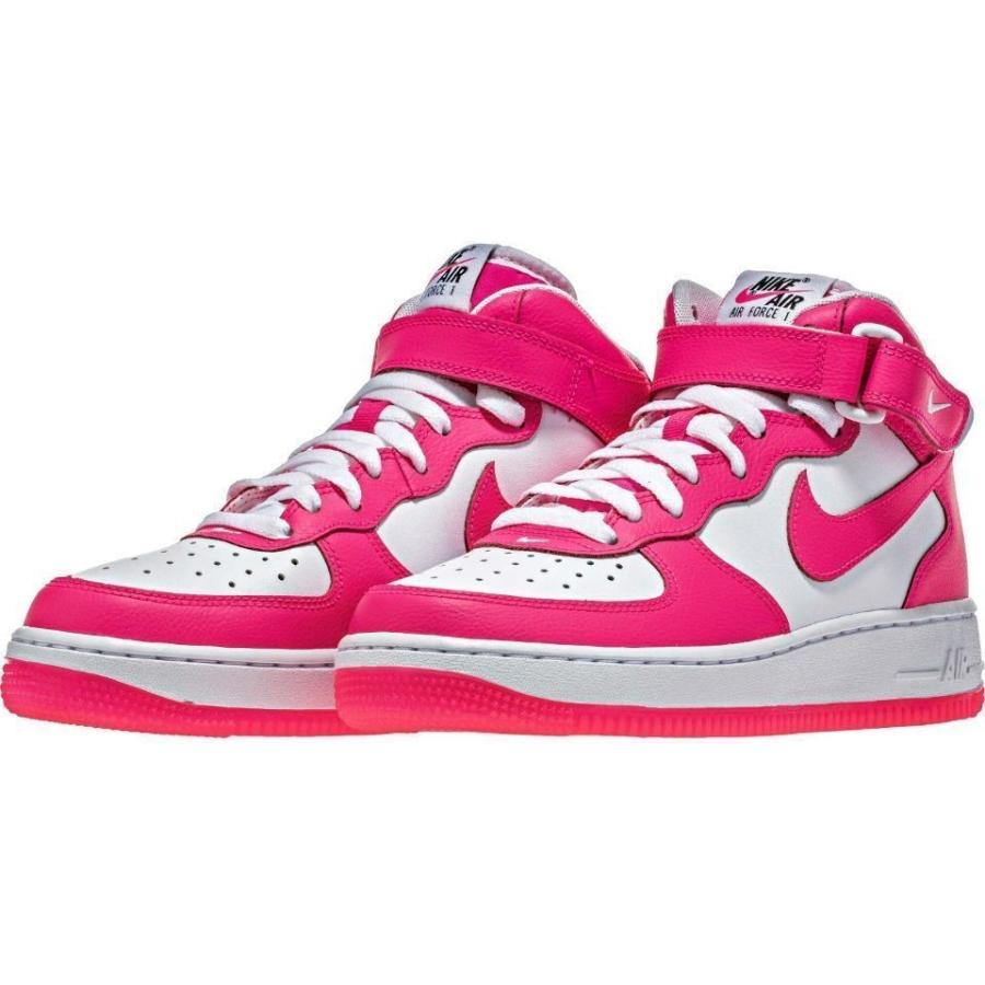 NIKE ナイキ AIR FORCE 1 エアフォースワン GS Mid Hyper Pink ピンク White 518218-116