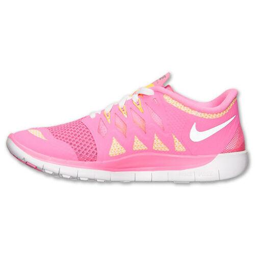 ナイキ NIKE フリー Free 5.0 GS Grade School Running Shoes 644446-600 ローカット Pink White Orange｜orange-orange｜03