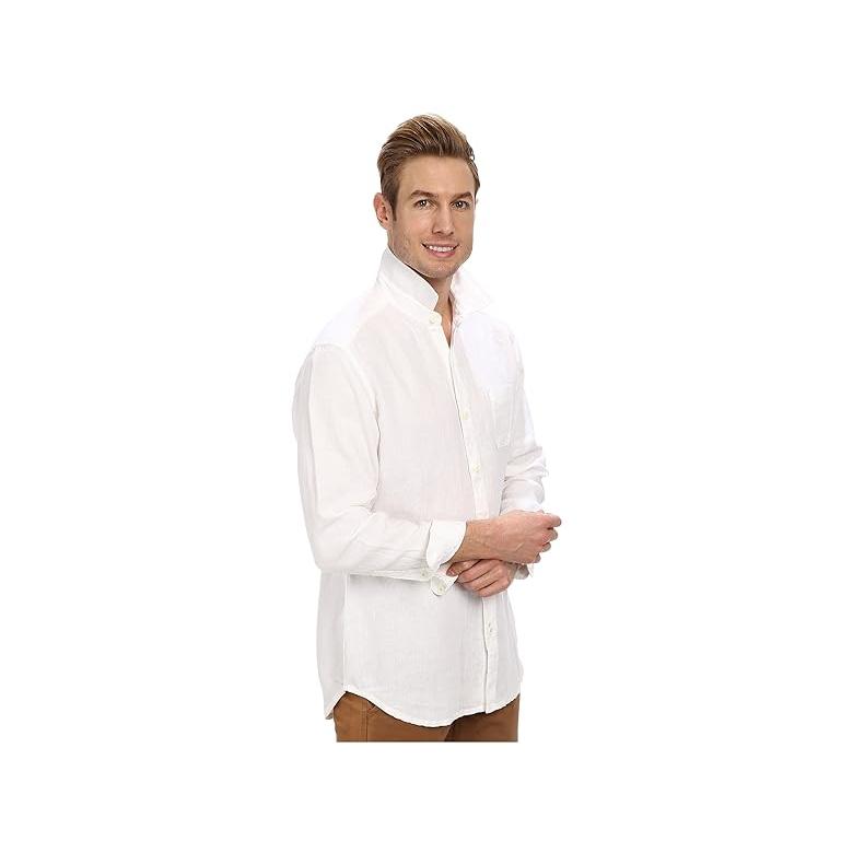 トミー バハマ Tommy Bahama  Sea Glass Breezer Long Sleeve Shirt メンズ トップス White｜orange-orange｜05