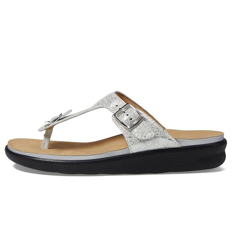 レディースファッション エスエーエス SAS Sanibel コンフォート Thong Sandal レディース サンダル Shiny Silver