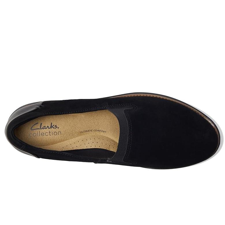 Clarks クラークス Sharon Dolly レディース ローファー Black Suede