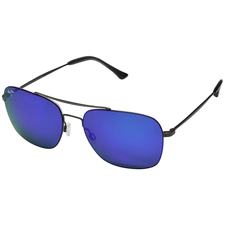 殿堂 サングラス メンズ Tube Lava Jim Maui ブランド 人気 新作 日本未発売 海外限定 Satin Hawaii Gunmetal Blue Dark 財布 帽子 ファッション小物