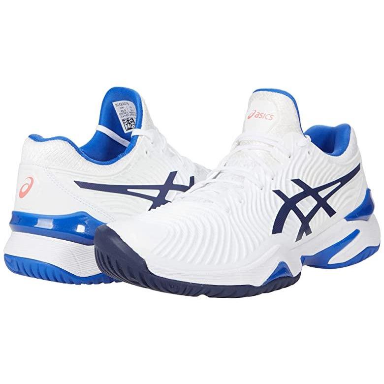 格安人気 アシックス Court Ff 2 レディース スニーカー White Lapis Lazuli Blue おしゃれ人気 Assfa Org