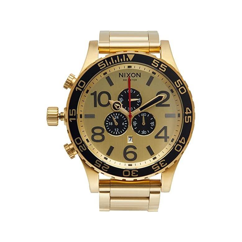 激安ブランド ニクソン Gold Gold Black All ファッションウォッチ 時計 腕時計 メンズ Chrono 51 30 腕時計 メンズ サイズ One Size