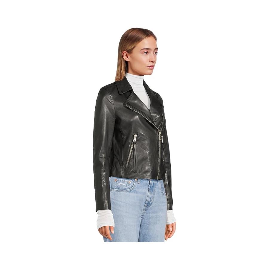 オールセインツ AllSaints Dalby Biker レディース Coats & Outerwear Black 1の画像