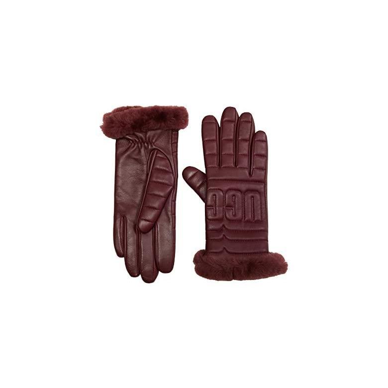 人気デザイナー Conductive with Gloves Logo Quilted Leather アグオーストラリア Tech Kiss グローブ 手袋 レディース Palm 手袋