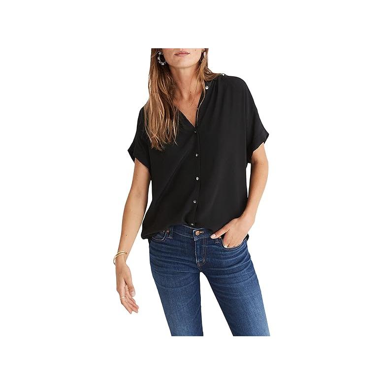 超話題新作 海外限定 Black True トップス シャツ レディース Shirt Drapey Central Madewell ブランド 人気 新作 日本未発売 トップス Dagl Tg