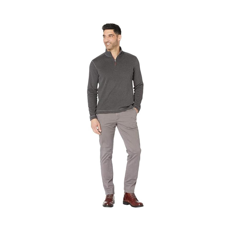 ジョンストン&マーフィー Johnston & Murphy リバーシブル Solid 1/4 ジップ メンズ パーカー スウェット Charcoal_4