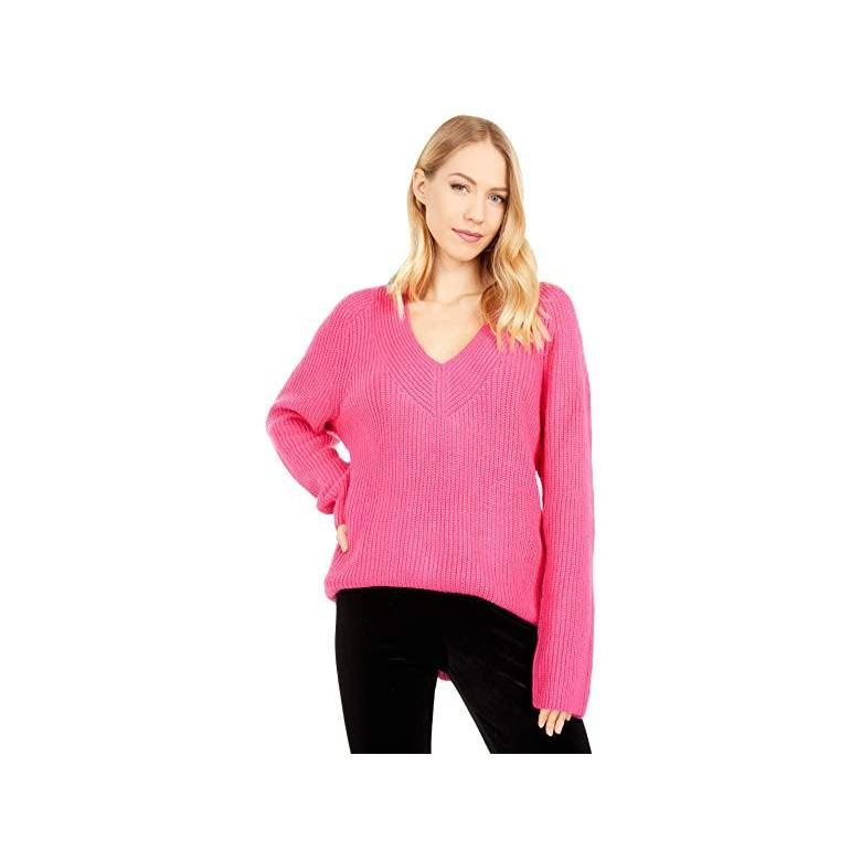 メーカー包装済 ラッキーブランド V Neck Pullover Sweater レディース セーター Bold Barbie 感謝価格 Toscelikspecialsteel Com