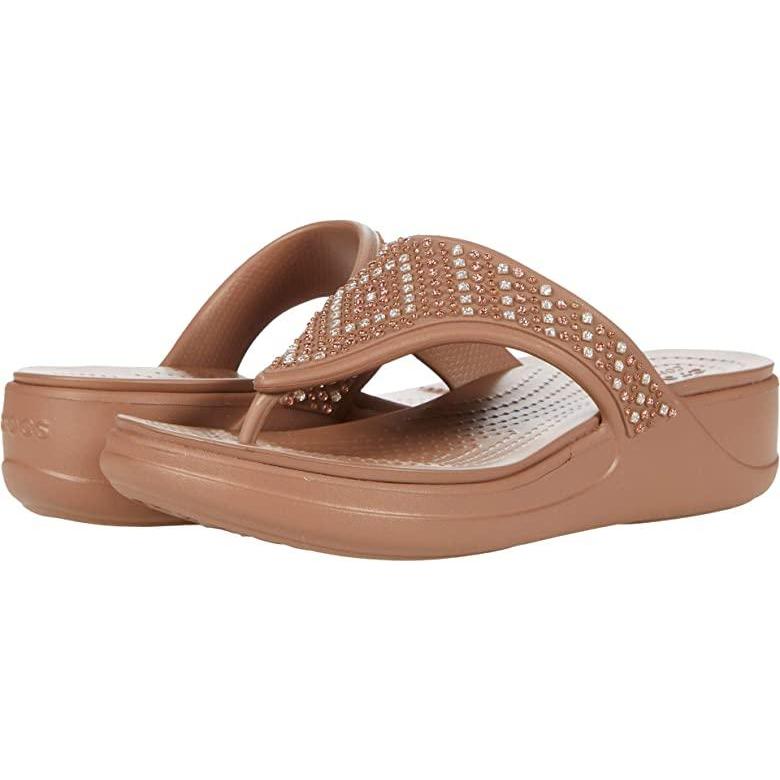 クロックス Monterey Shimmer Wedge Flip レディース ヒール パンプス Bronze 0 Toridolljapan 通販 Yahoo ショッピング