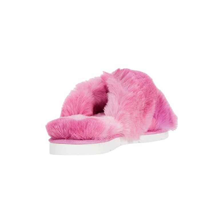 ドルチェ・ヴィータ Dolce Vita Pillar レディース スリッパ Hot Pink Tie-Dye Faux Fur｜orange-orange｜05