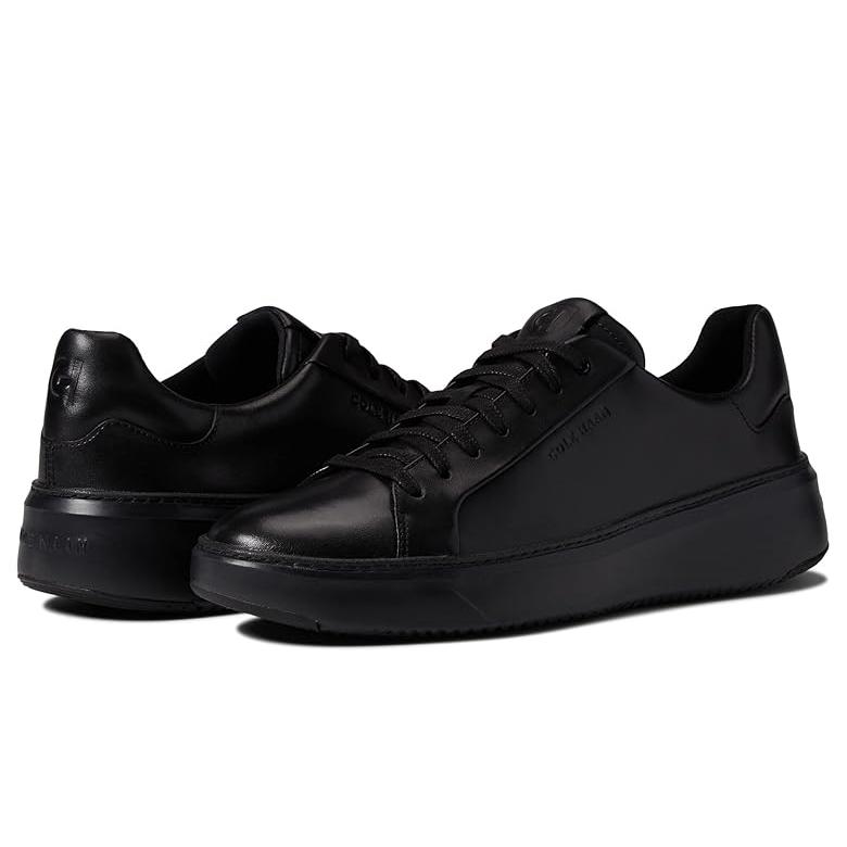 【未使用に近い】COLE HAAN 本革 撥水 BLACK〈定価48,400円〉 コール ハーン COLE HAAN グランドプロ トップスピン スニーカー mens