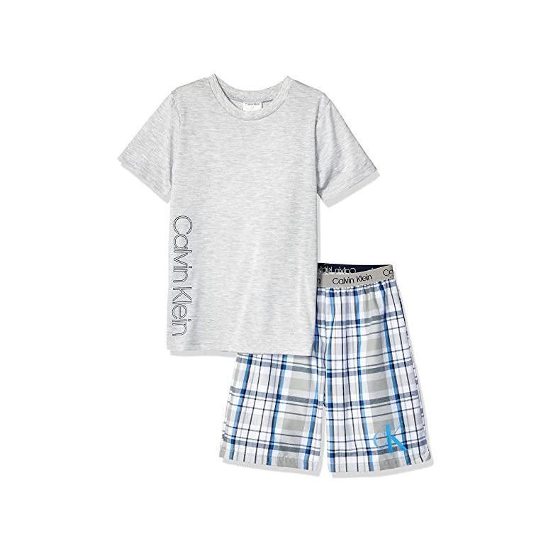 買取り実績 Kidsu002fbig Little Pj Set Pajama Bottoms And Top Sleepwear Two Piece カルバン クライン ブランド 人気 新作 日本未発売 海外限定 Kids Plaid Cloud Grey Ck Heather パジャマ 部屋着 メンズ 下着 靴下 部屋着 Smssvg Org
