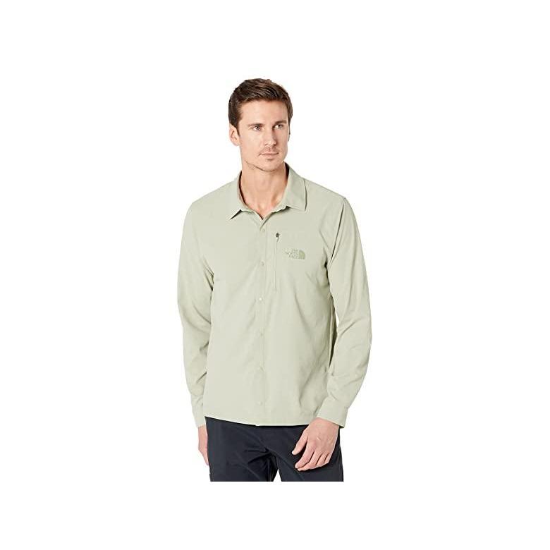 海外限定 日本未発売 新作 人気 ブランドザ・ノースフェイス First Trail UPF L0ng Sleeve Shirt メンズ トップス Tea Green