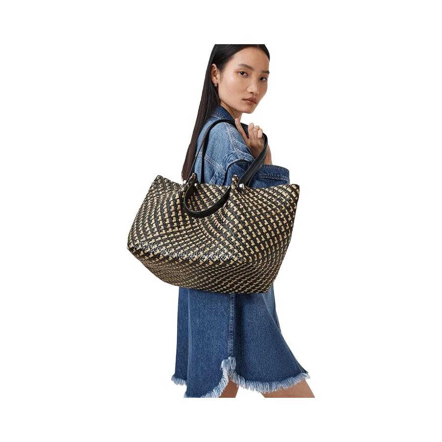 オールセインツ AllSaints Allington Straw Tote レディース ハンドバッグ かばん Black/Natural 1