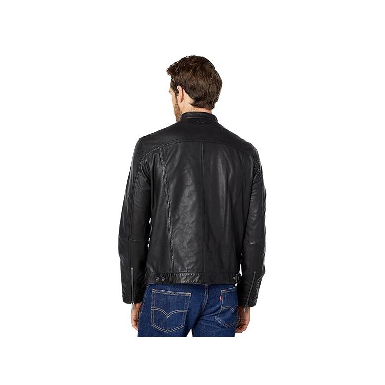 ジョンヴァーヴェイトス John Varvatos BRANDO BAND COLLAR JACKET メンズ コート アウター Blackの画像