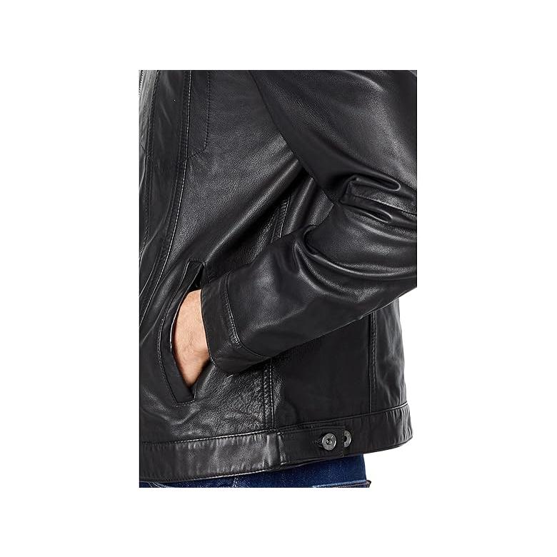 ジョンヴァーヴェイトス John Varvatos BRANDO BAND COLLAR JACKET メンズ コート アウター Blackの画像