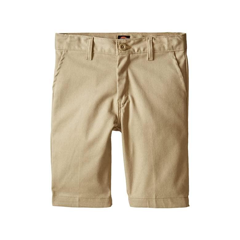 【在庫一掃】 Short Front Flat Stretch Fit Slim Boys' Khaki ディッキーズ メンズ Sand Desert 半ズボン ショート、ハーフパンツ