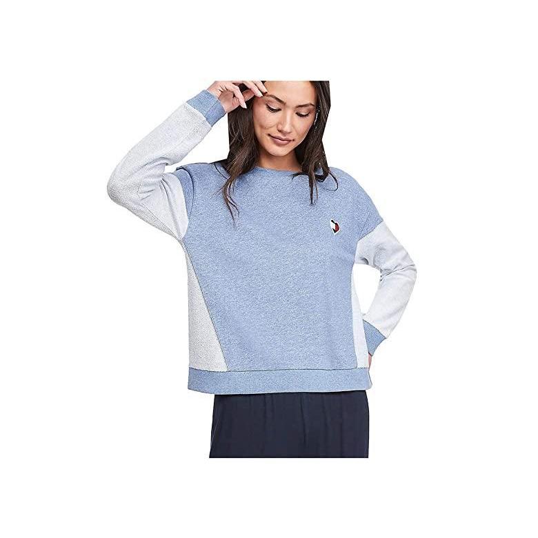 まとめ買いでお得 Sleeve Long Colorblock Style Retro トミー ヒルフィガー ブランド 人気 新作 日本未発売 海外限定 Pajama Chambray パジャマ 部屋着 レディース Pj Shirt Top 下着 靴下 部屋着 Chmelar Sk