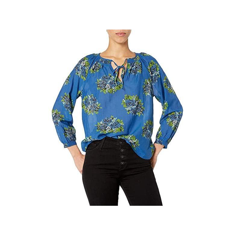 新品即決 日本未発売 海外限定 新作 Multi Blue トップス シャツ レディース Top Lyla Floral Neck V Sleeve Long ラッキーブランド ブランド 人気 トップス Www Reinnec Cl