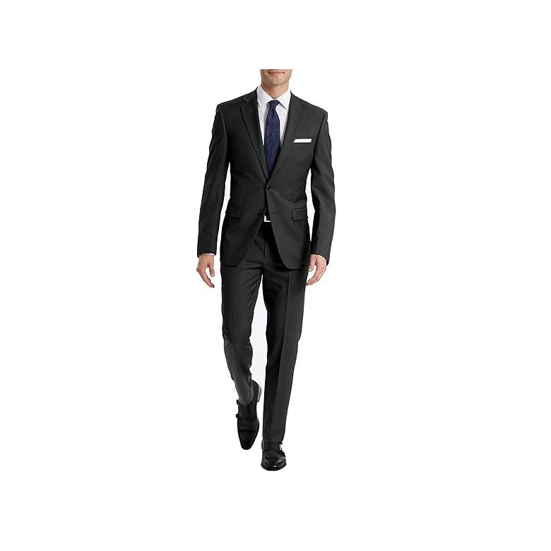 カルバン・クライン Calvin Klein Mens Slim Fit Suit Separates メンズ スーツ Solid Charcoal｜orange-orange｜06