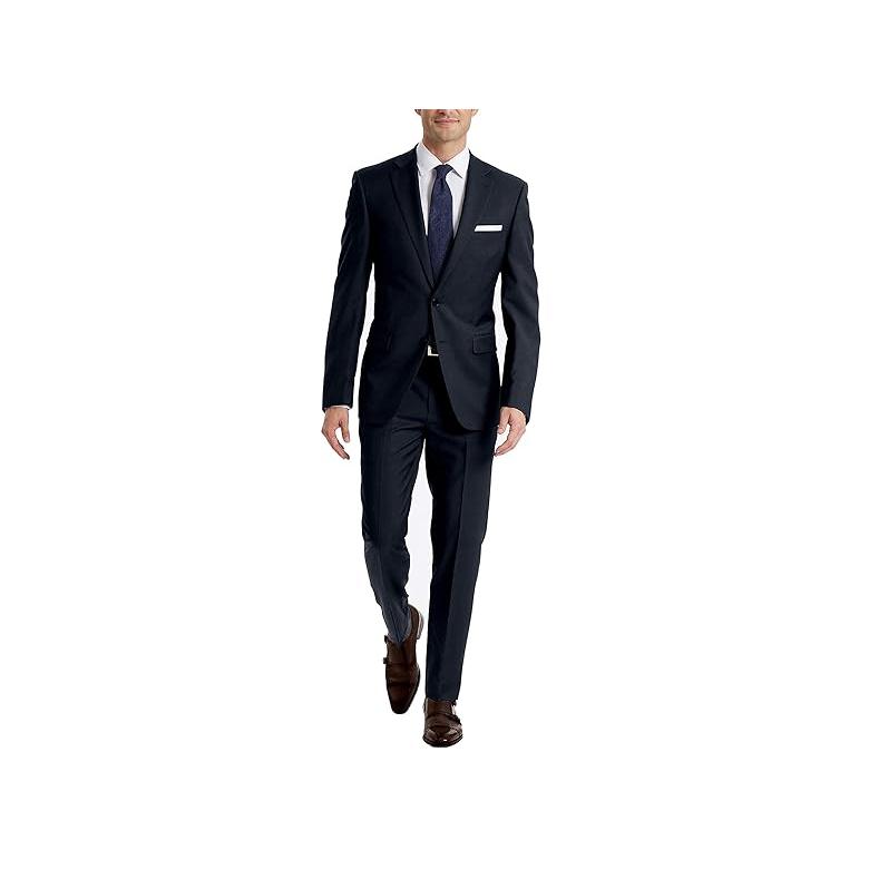 カルバン・クライン Calvin Klein Mens Slim Fit Suit Separates メンズ スーツ Solid Navy｜orange-orange｜03