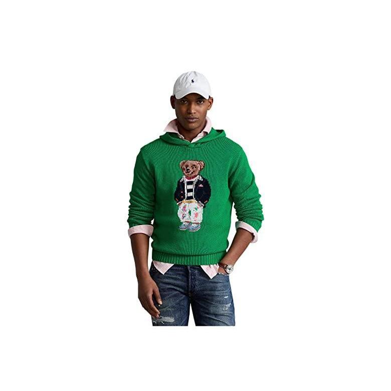 2021年製 新品】 Polo ポロ・ラルフローレン Bear Green Cruise セーター メンズ Sweater Hooded Cotton  ニット、セーター メンズサイズ:SM