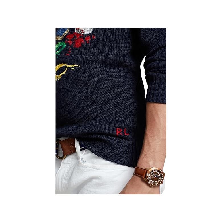 ポロ・ラルフローレン Polo Ralph Lauren  Polo Bear Cotton Hooded Sweater メンズ セーター Navy｜orange-orange｜03