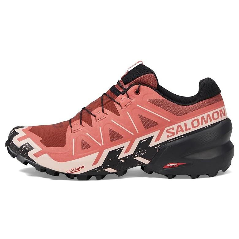 サロモン Salomon スピードcross 6 レディース スニーカー Cow Hide/Black/English Rose｜orange-orange｜04